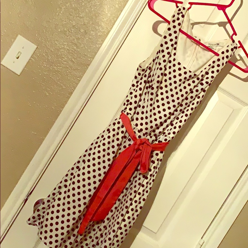 Polka dot coral dress